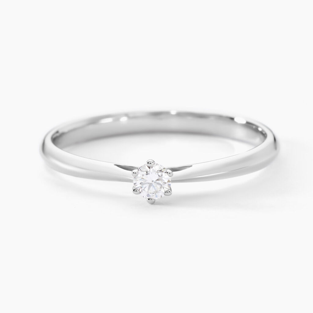 Bague Solitaire Veronika Or Blanc Diamant - Bagues solitaires Femme | Histoire d’Or