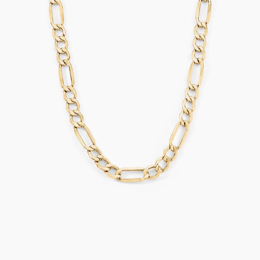 Collier Or Jaune Maille Altern&eacute;e - Chaines Homme | Histoire d&rsquo;Or