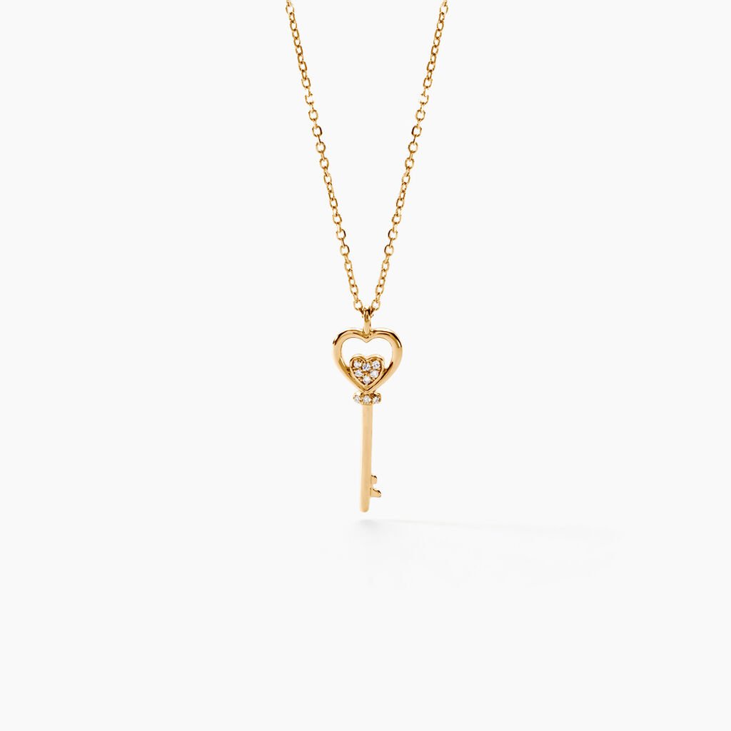 Collier Heartkey Or Jaune Diamant - Colliers Femme | Histoire d&rsquo;Or
