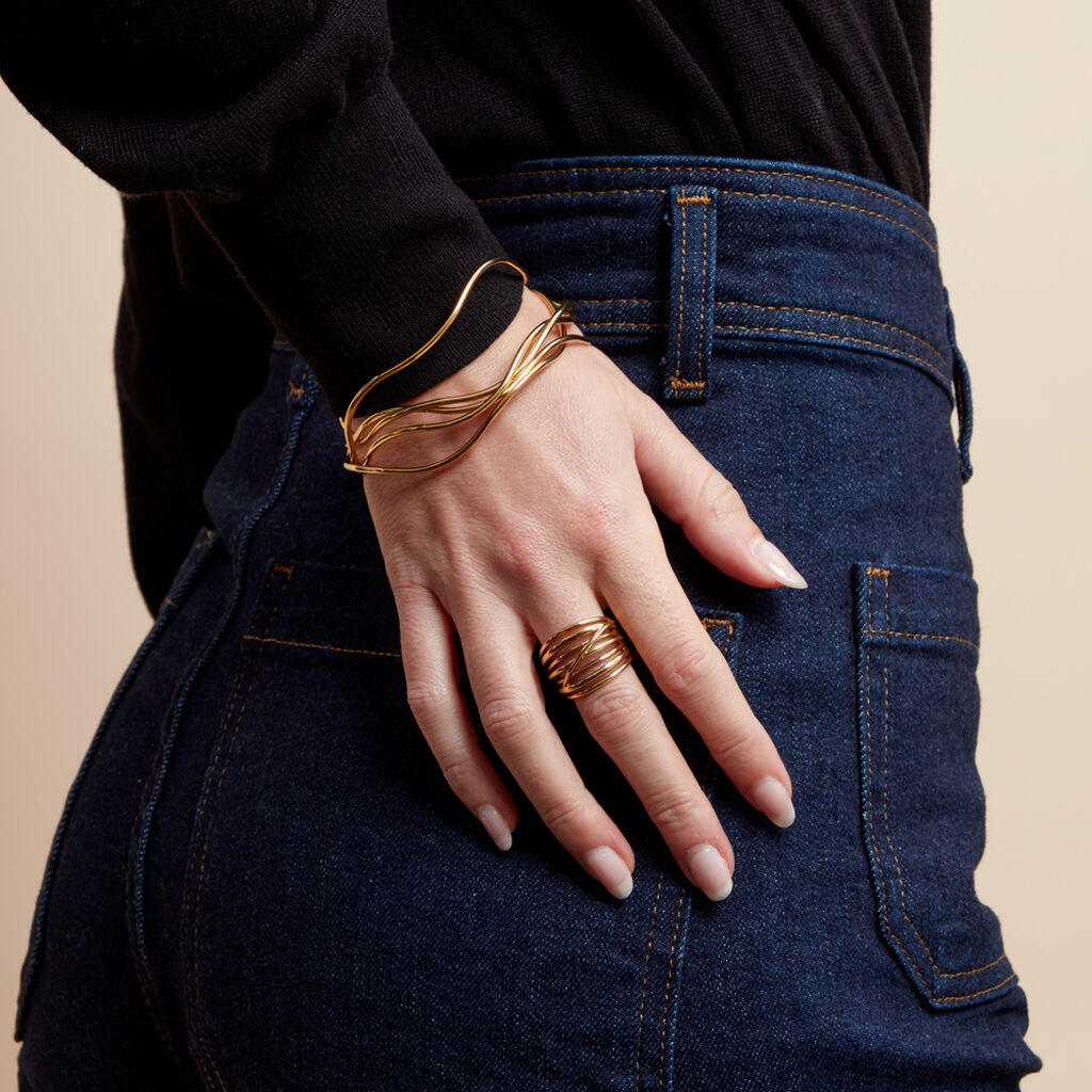 Jonc Gold Aura Acier Jaune - Bracelets joncs Femme | Histoire d’Or