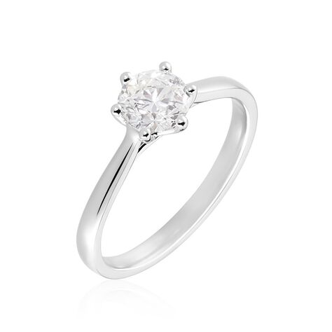 Bague Solitaire Athena Or Blanc Diamant - Bagues solitaires Femme | Histoire d’Or