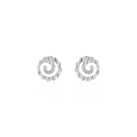 Boucles D'oreilles Puces Selima Argent Blanc - Boucles d'oreilles fantaisie Femme | Histoire d&rsquo;Or