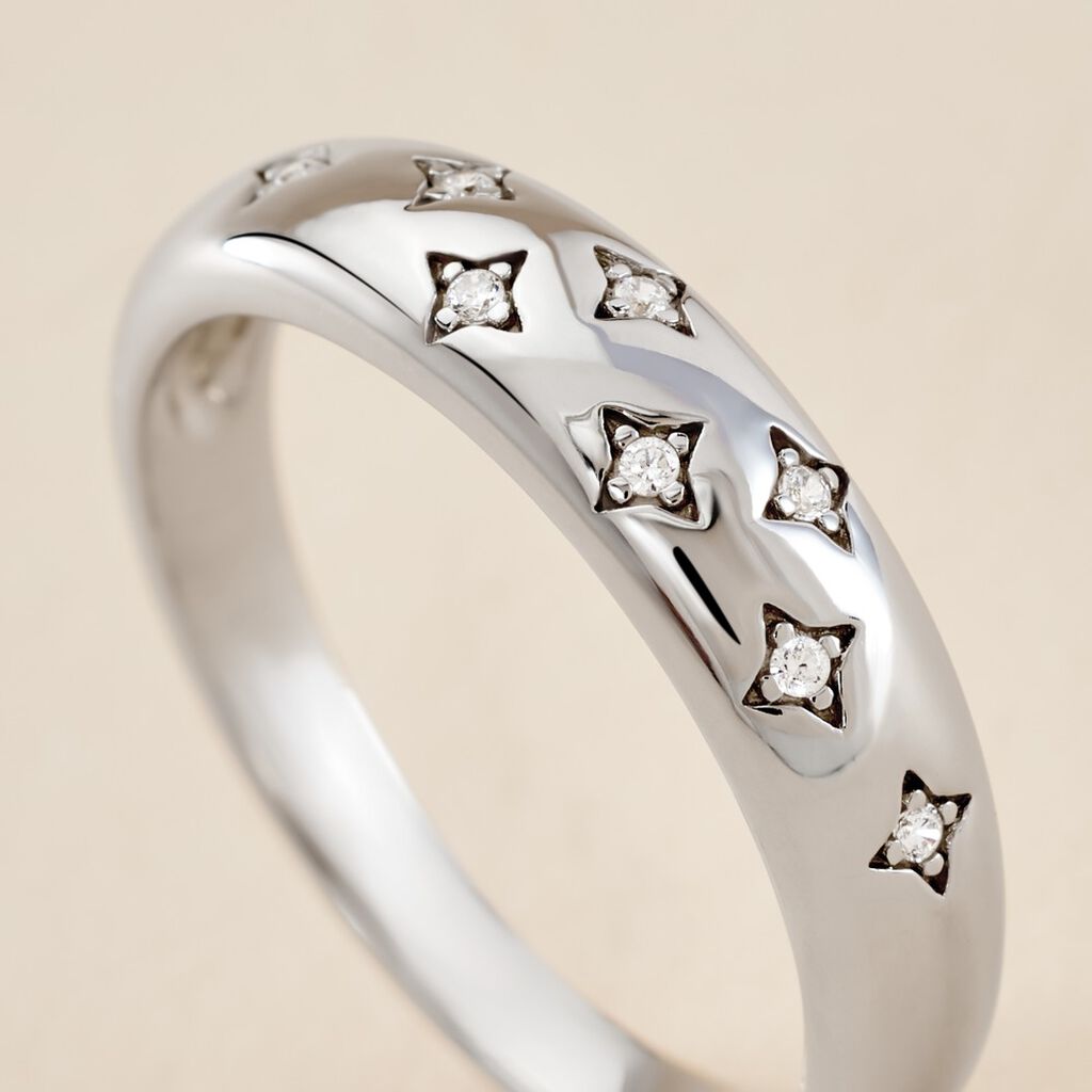 Bague Garrett Argent Blanc Oxyde De Zirconium - Bagues avec pierre Femme | Histoire d’Or