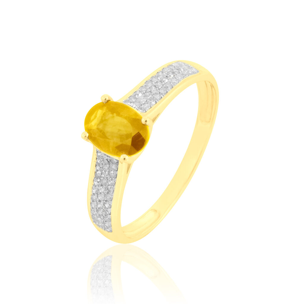 Bague Crista Or Jaune Citrine Et Diamant - Bagues solitaires Femme | Histoire d’Or