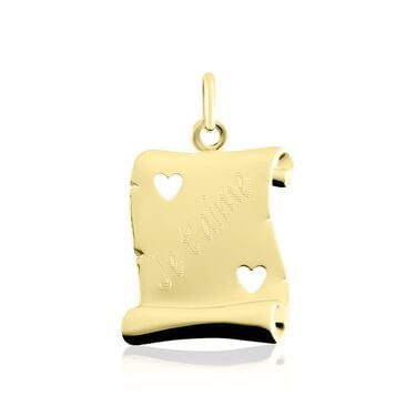 Pendentif Sirona Parchemin Message Or Jaune Pendentif Sirona Parchemin Message Or Jaune