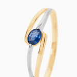 Bague Sylvene Or Bicolore Saphir - Bagues solitaires Femme | Histoire d&rsquo;Or