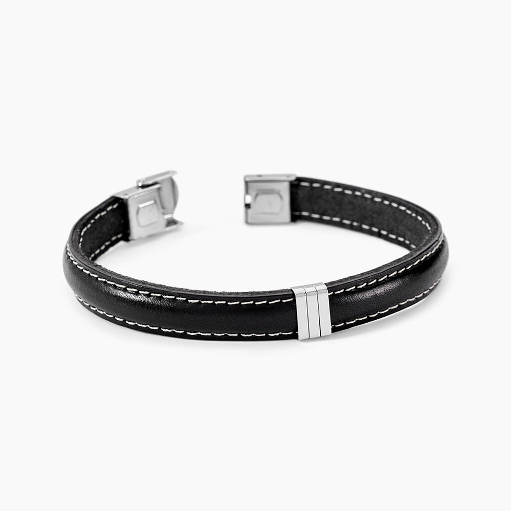 Bracelet Lex Acier Blanc - Bracelets Cuir Homme | Histoire d&rsquo;Or