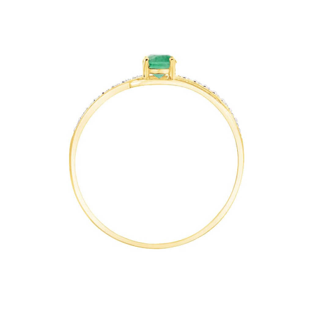 Bague Tanissia Or Jaune Emeraude - Bagues solitaires Femme | Histoire d&rsquo;Or