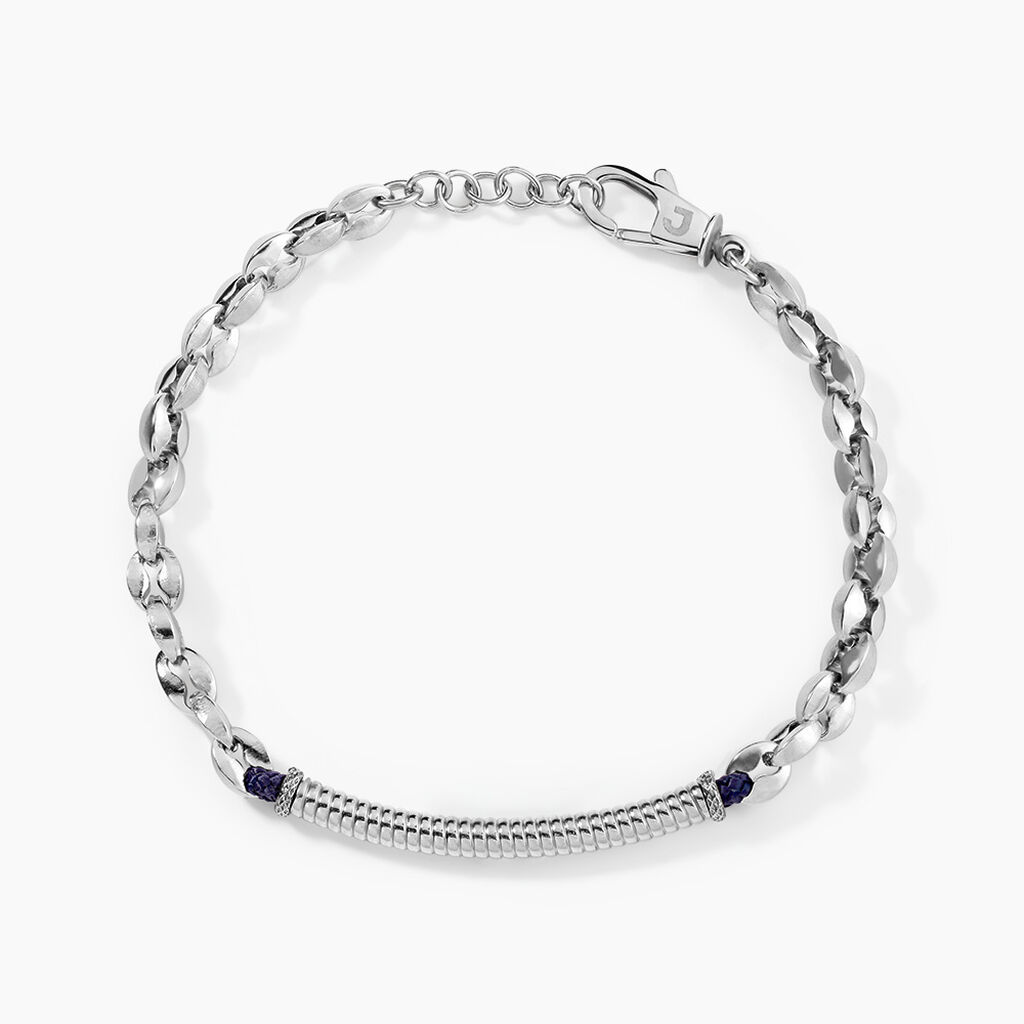 Bracelet M&eacute;tal Acier Blanc - Bijoux sans pierre Homme | Histoire d&rsquo;Or