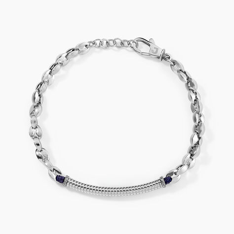 Bracelet M&eacute;tal Acier Blanc - Bijoux sans pierre Homme | Histoire d&rsquo;Or