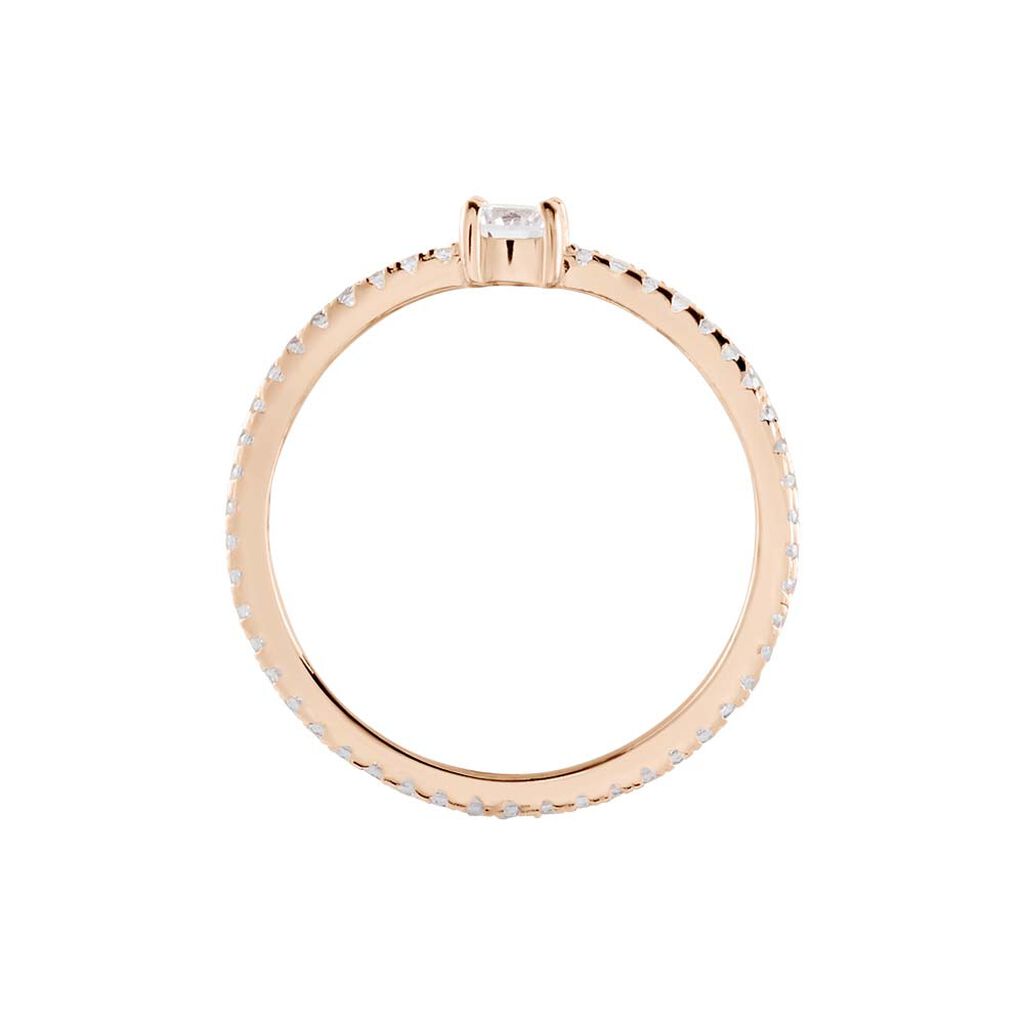 Bague Solitaire Ursi Argent Rose Oxyde De Zirconium - Bagues solitaires Femme | Histoire d’Or