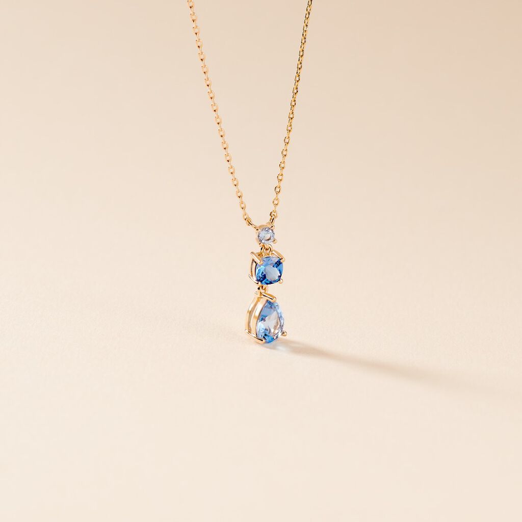 Collier Huffie Plaqué Or Jaune Pierre D'imitation - Colliers Femme | Histoire d’Or