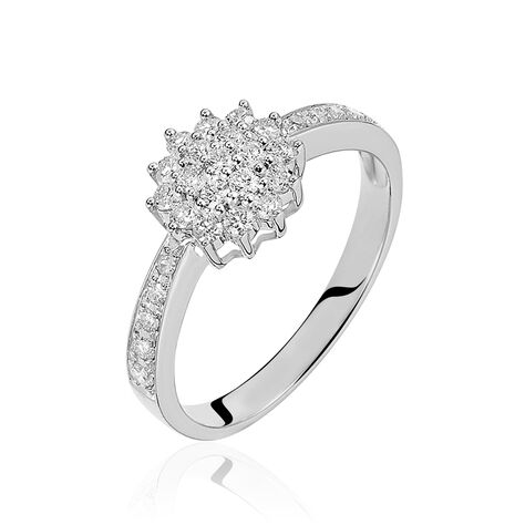 Bague Chou Or Blanc Diamant - Bagues avec pierre Femme | Histoire d’Or