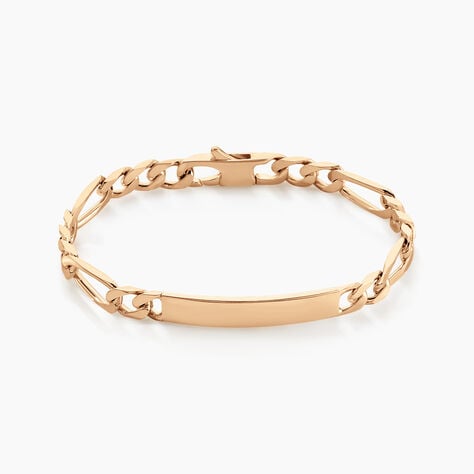 Bracelet Identit&eacute; Bixente Plaqu&eacute; Or Jaune - Gourmettes Homme | Histoire d&rsquo;Or