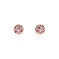 Boucles D'oreilles Puces Nelig Argent Rose Oxyde De Zirconium