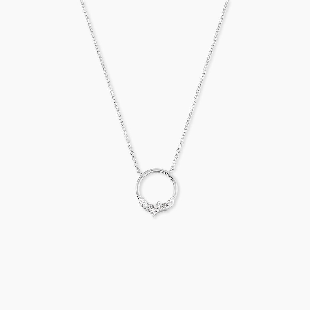 Collier Catiane Argent Blanc Oxyde De Zirconium - Colliers fantaisie Femme | Histoire d&rsquo;Or