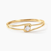 Bague Veroucha Or Jaune Oxyde De Zirconium