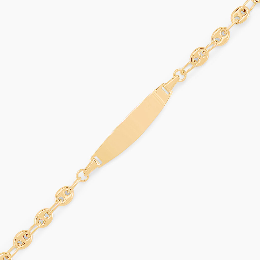 Bracelet Identit&eacute; Evin Maille Grain De Cafe Or Jaune - Bracelets Communion Enfant | Histoire d&rsquo;Or