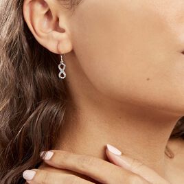 Boucles D'oreilles Pendantes Argent Rhodié Solkem Glitter - Boucles d'Oreilles Infini Femme | Histoire d’Or