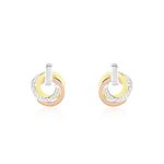 Boucles D'oreilles Puces Or Tricolore Vanadissa Diamants - Clous d'oreilles Femme | Histoire d&rsquo;Or