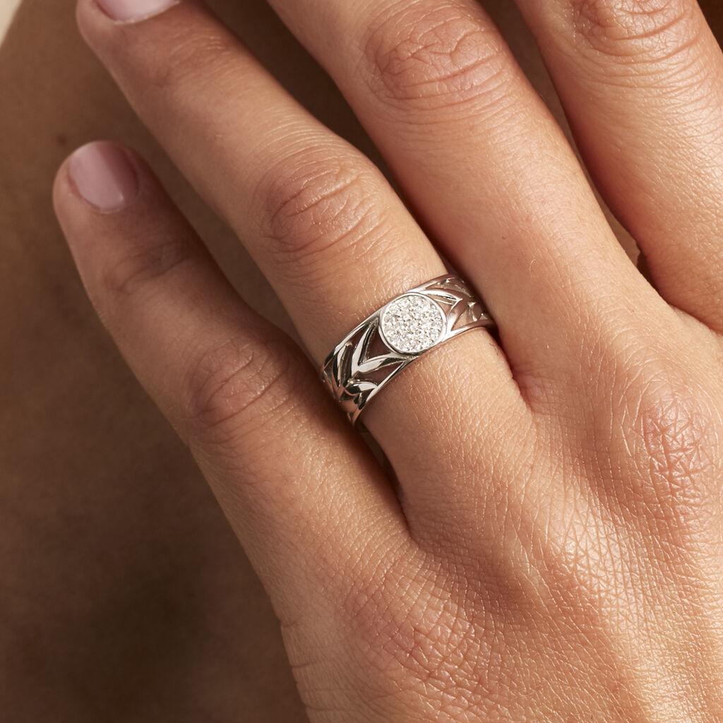 Bague Appius Argent Blanc Oxyde De Zirconium - Bagues avec pierre Femme | Histoire d’Or