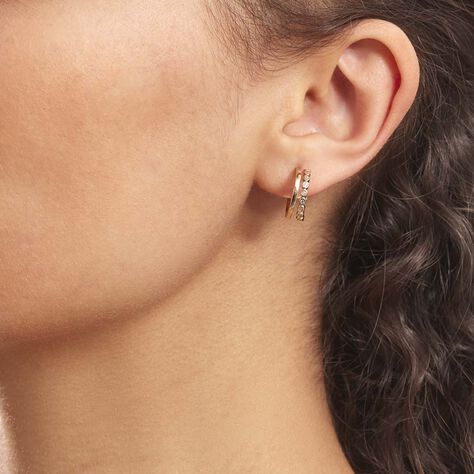 Créoles Plaqué Or Jaune Par Oxyde De Zirconium - Boucles d'oreilles créoles Femme | Histoire d’Or