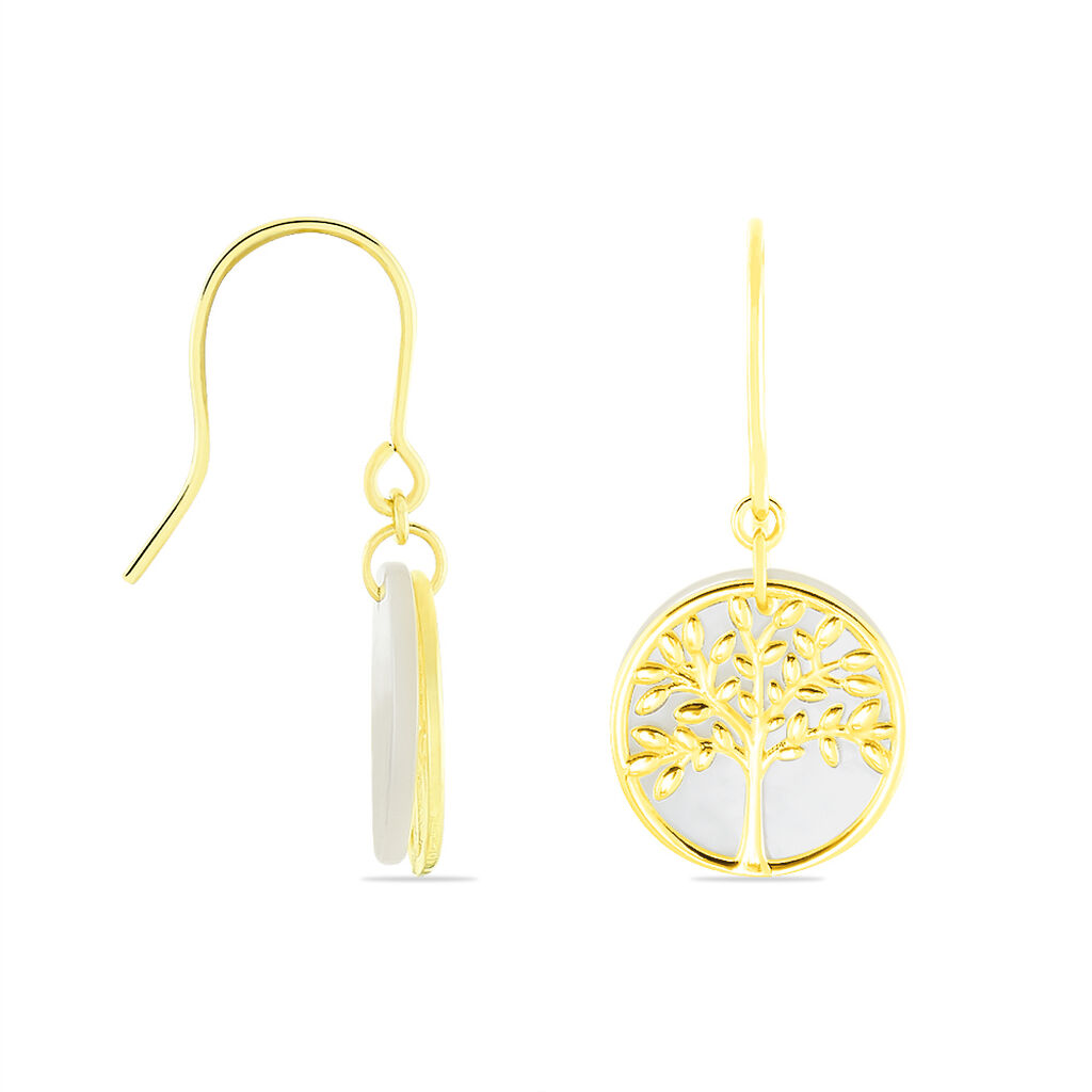 Boucles D'oreilles Pendantes Noamie Or Jaune Nacre - Boucles d'oreilles pendantes Femme | Histoire d&rsquo;Or