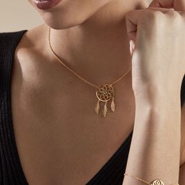 Collier Plaqué Or Jaune Attrape Rêves Turquoise - Colliers fantaisie Femme | Histoire d’Or