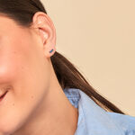 Boucles D'oreilles Puces Mai-ly Argent Blanc Spinelle - Boucles d'oreilles fantaisie Femme | Histoire d&rsquo;Or