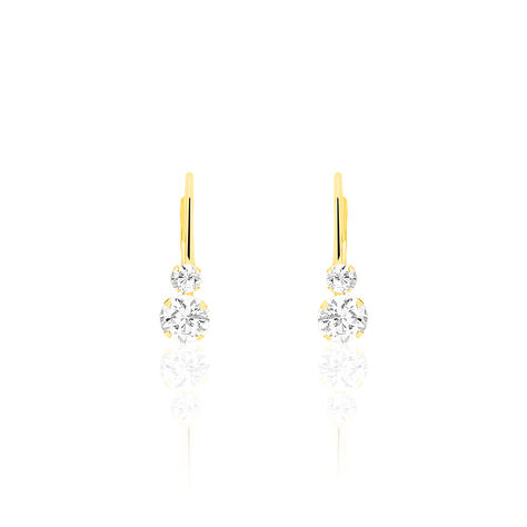 Boucles D'oreilles Pendantes Gulbeyaz Or Jaune Oxyde De Zirconium - Boucles d'oreilles pendantes Femme | Histoire d’Or