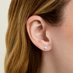 Boucles D'oreilles Puces Eddie Or Blanc Oxyde De Zirconium - Boucles d'oreilles empierr&eacute;es Femme | Histoire d&rsquo;Or