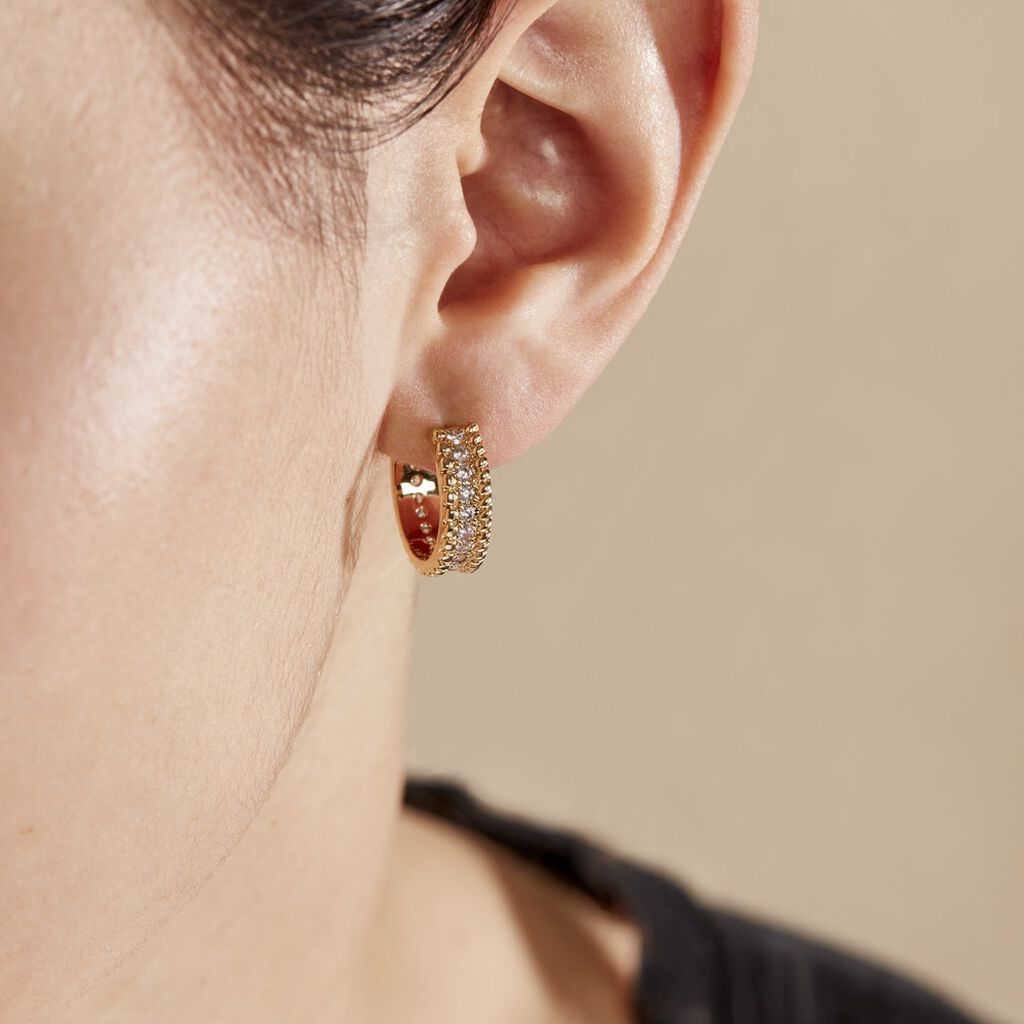 Boucles D'oreilles Pendantes Marie-baptistine Plaqué Or Oxyde - Boucles d'oreilles créoles Femme | Histoire d’Or