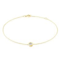 Bracelet Columbine Or Jaune Oxyde De Zirconium Blanc