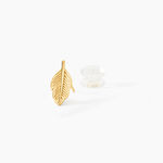 Boucles D'oreilles Puces Floria Feuilles Or Jaune - Clous d'oreilles Femme | Histoire d&rsquo;Or