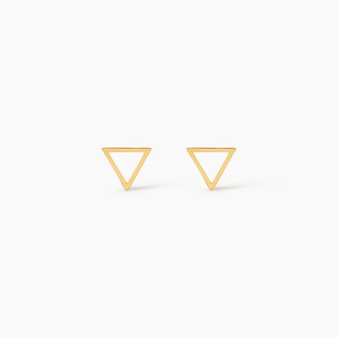 Boucles D'oreilles Puces Anne-berengere Triangle Or Jaune - Clous d'oreilles Femme | Histoire d&rsquo;Or