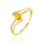 Bague Anja Or Jaune Citrine Et Diamant - Bagues solitaires Femme | Histoire d&rsquo;Or