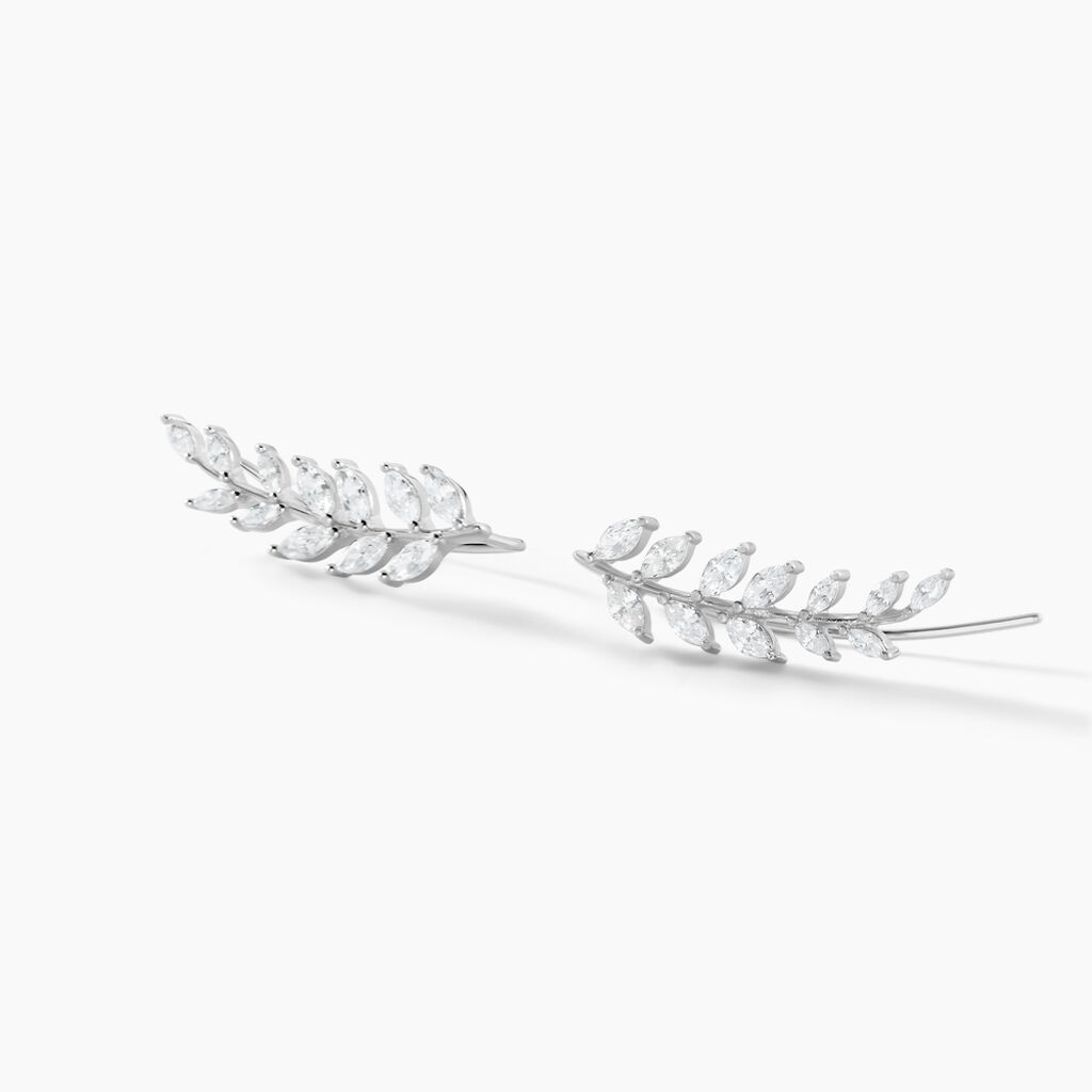 Boucles D'oreilles Grimpantes Sakira Argent Blanc Oxyde De Zirconium - Boucles d'oreilles fantaisie Femme | Histoire d’Or