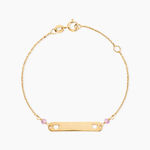 Bracelet Identit&eacute; Alessandra Or Jaune Oxyde De Zirconium - Bracelets Communion Enfant | Histoire d&rsquo;Or
