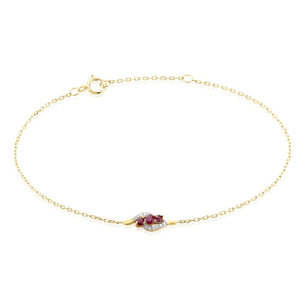 Bracelet Trinitie Or Jaune Rubis Diamant - Bracelets Femme | Histoire d’Or