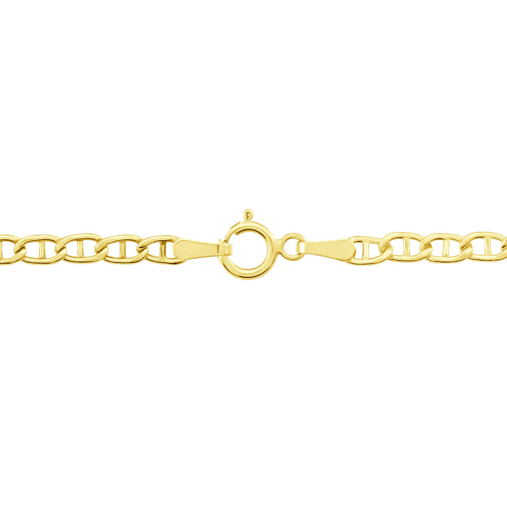 Collier Capucin Or Jaune Maille Marine Plate - Chaines Homme | Histoire d’Or