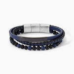 Bracelet Jourdan Hercule Cuir Multicolore Onyx Lapis Lazuli - Bracelets Cuir Homme | Histoire d&rsquo;Or