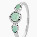 Bague Evasion Argent Blanc Aventurine - Bagues solitaires Femme | Histoire d&rsquo;Or