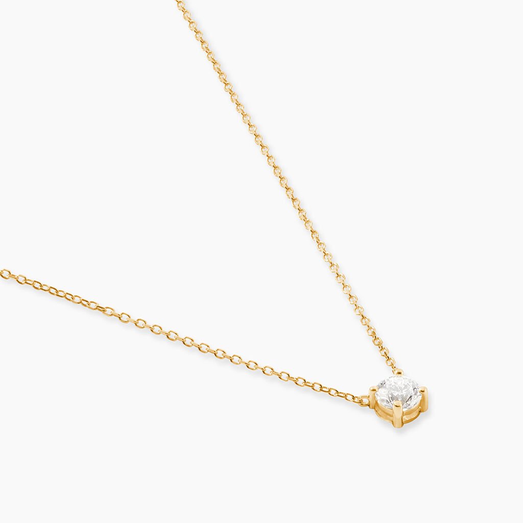 Collier Aphrodite Ld Or Jaune Diamant Synth&eacute;tique - Colliers Femme | Histoire d&rsquo;Or