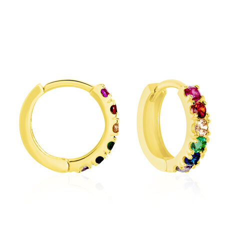 Creoles Andgelina Or Jaune Oxydes De Zirconium - Boucles d'oreilles créoles Femme | Histoire d’Or
