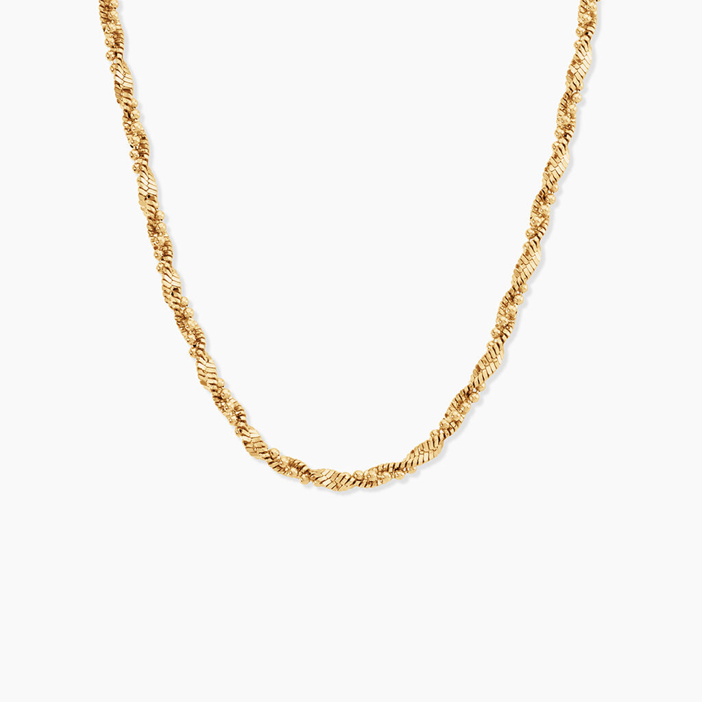 Collier Nuange Argent Dor&eacute; A L'Or 750/1000 - Bijoux sans pierre Femme | Histoire d&rsquo;Or