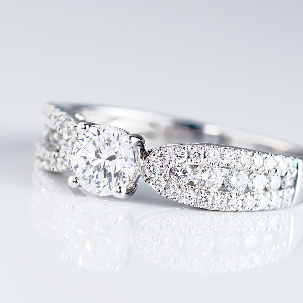 Bague Solitaire Stockholm Or Blanc Diamant Synthetique - Bagues solitaires Femme | Histoire d’Or