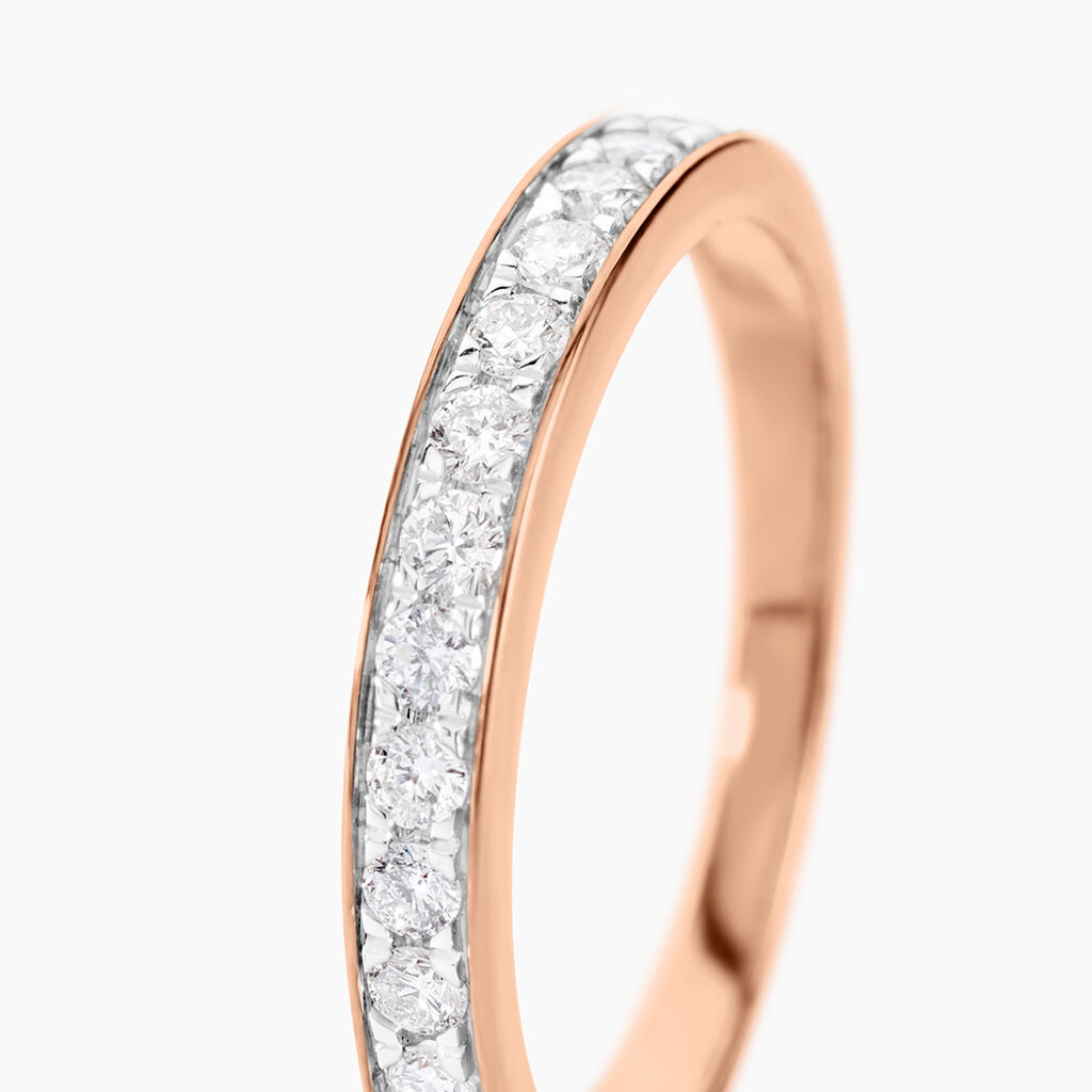 Demi-alliance Rhea Or Rose Diamant - Alliances Femme | Histoire d&rsquo;Or