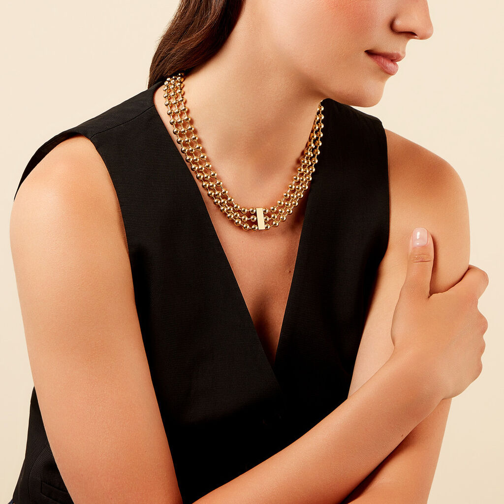 Chaine Sphere D'eclat Acier Jaune - Collection Eté Femme | Histoire d’Or