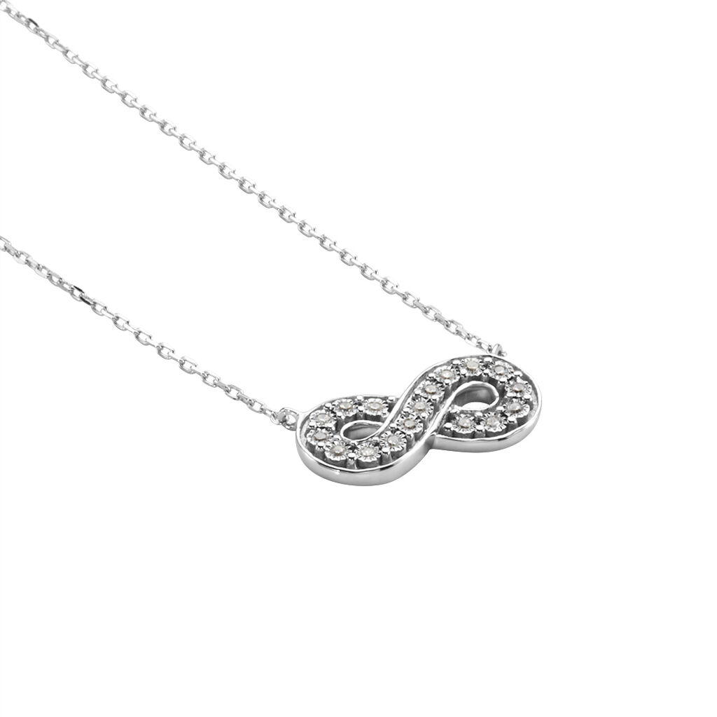Collier Or Blanc Chlotildane Diamants - Colliers Femme | Histoire d&rsquo;Or