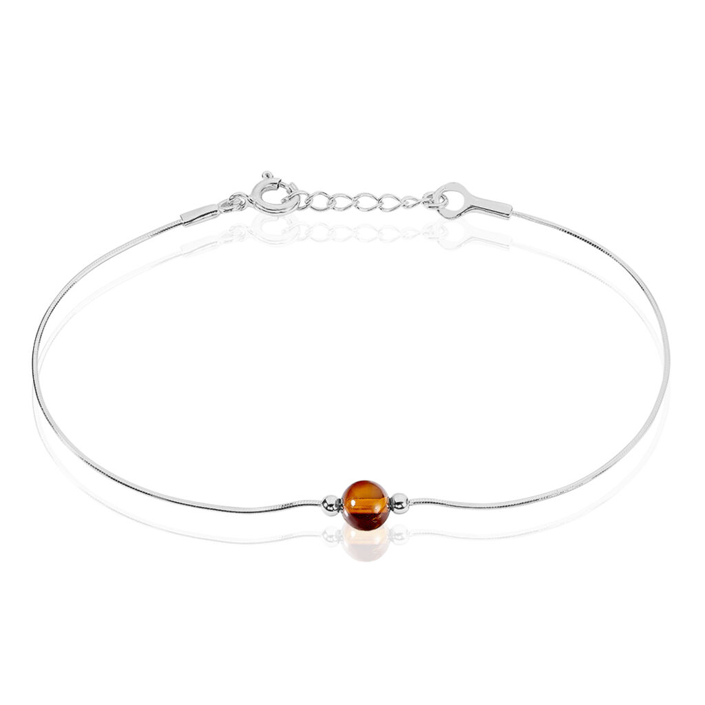 Bracelet Argent Blanc Katoucha Ambre